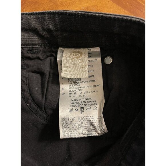 Diesel Skinzee Women's Super Slim 0813E Stretch Jeans Black W27 L32 - Picture 4 of 12